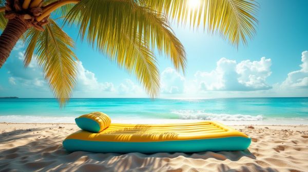 Un matelas de plage gonflable pour un confort optimal au bord de l'eau